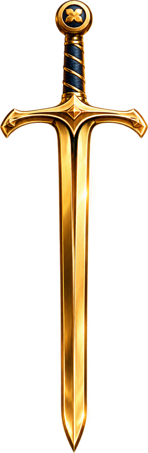 A espada Excalibur, dourada